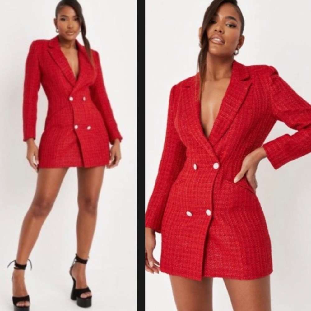 Missguided Red Sparkle Blazer Dress-BRAND NEW WITH TAGS